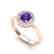 0.75 CTW Amethyst & Micro Halo VS/SI Diamond Ring 14K - 2