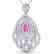 2 CTW Pink Sapphire & Micro Pave VS/SI Diamond Necklace - 2