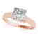 0.75 CTW Certified VS/SI Princess Diamond Ring 14K Rose