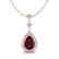 2.25 CTW Garnet & Micro VS/SI Diamond Necklace Designer - 2