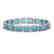 23.66 CTW Swiss Topaz & Diamond Halo Bracelet 10K White