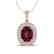2.60 CTW Garnet & Micro Pave VS/SI Diamond Halo
