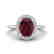 1.75 CTW Garnet & Micro Pave VS/SI Diamond Ring Halo