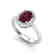 1.75 CTW Garnet & Micro Pave VS/SI Diamond Ring Halo - 2