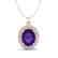 4 CTW Amethyst & Micro Pave VS/SI Diamond Necklace 14K