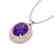 4 CTW Amethyst & Micro Pave VS/SI Diamond Necklace 14K - 2