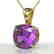 6 CTW Cushion Cut Amethyst Designer Solitaire Necklace