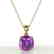 6 CTW Cushion Cut Amethyst Designer Solitaire Necklace - 2