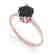 1.0 CTW Black Diamond Art Deco Ring 14K Rose Gold - 2