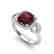 3.75 CTW Garnet & Micro VS/SI Diamond Ring 18K White - 2