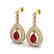 2.25 CTW Ruby & Micro Pave VS/SI Diamond Earrings