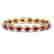 21.69 CTW Ruby & Diamond Halo Bracelet 10K Yellow Gold