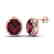 20 CTW Garnet & Micro Pave VS/SI Diamond Halo Earrings - 2
