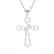 1 CTW Micro Pave VS/SI Diamond Cross Necklace 18K White - 2