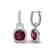7 CTW Garnet & Micro Pave VS/SI Diamond Earrings 18K - 2
