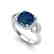 3.15 CTW Sapphire & Micro VS/SI Diamond Ring 18K White - 2