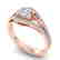 1.05 CTW Certified VS/SI Diamond Art Deco Ring 18K Rose - 2