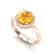 2 CTW Citrine & Micro VS/SI Diamond Ring Designer Halo - 2