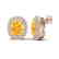 6 CTW Citrine & Micro Pave VS/SI Diamond Halo Earrings - 2