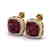 12 CTW Garnet & Micro Pave Halo VS/SI Diamond Earrings