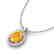 2.50 CTW Citrine & Micro Pave VS/SI Diamond Necklace