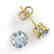 4 CTW Aquamarine Designer Solitaire Stud Earrings 18K - 2