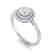 1 CTW Micro Pave VS/SI Diamond Solitaire Ring Halo 18K - 2