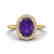 1.75 CTW Amethyst & Micro VS/SI Diamond Ring Halo 18K