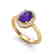 1.75 CTW Amethyst & Micro VS/SI Diamond Ring Halo 18K - 2