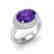 4 CTW Amethyst & Micro Pave VS/SI Diamond Ring 18K