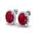 6 CTW Ruby & Micro Pave VS/SI Diamond Earrings Halo 18K