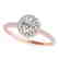 1.2 CTW Certified VS/SI Diamond Solitaire Halo Ring 14K