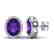 5.50 CTW Amethyst & Micro VS/SI Diamond Halo Earrings - 2