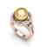 0.83 Ct Micro Pave VS/SI Diamond & Golden Pearl Halo - 2
