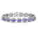 19.14 CTW Tanzanite & Diamond Halo Bracelet 10K White