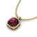 6 CTW Garnet & Micro Pave Halo VS/SI Diamond Necklace