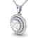 1 CTW Micro Pave VS/SI Diamond Solitaire Necklace Halo - 2