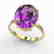 9 CTW Amethyst Designer Solitaire Engagement Ring 18K - 2