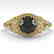 1.0 CTW Black Certified Diamond Ring Art Deco 14K