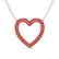 3.50 CTW Red Sapphire Heart Halo Designer Necklace 10K