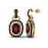 5 CTW Garnet With Black & Micro VS/SI Diamond Earrings - 2