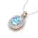 3 CTW Blue Topaz & Micro Pave VS/SI Diamond Halo - 2