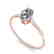 1.0 CTW VS/SI Oval Cut Diamond Art Deco Ring 14K Rose - 2