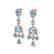 16 CTW Sky Blue Topaz Earrings Designer Vintage 10K