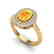2.50 CTW Citrine With Micro Pave VS/SI Diamond Ring - 2