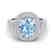 3.50 CTW Topaz & Micro Pave VS/SI Diamond Halo Ring 10K