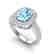 3.50 CTW Topaz & Micro Pave VS/SI Diamond Halo Ring 10K - 2