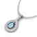 1.15 CTW Aquamarine & Micro Pave VS/SI Diamond Necklace