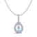 1.15 CTW Aquamarine & Micro Pave VS/SI Diamond Necklace - 2