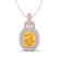2.50 CTW Citrine And Micro VS/SI Diamond Necklace Halo